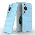 For Huawei P60 Magic Shield TPU + Flannel Phone Case(Light Blue)