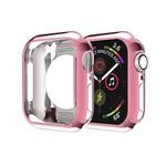 For Apple Watch Series 5 & 4 40mm Plating TPU Round Hole Hollowing Protective Case(Pink)