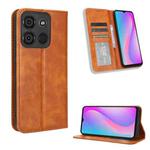 For Itel A60 Magnetic Buckle Retro Texture Leather Phone Case(Brown)