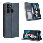 For Itel P40 Magnetic Buckle Retro Texture Leather Phone Case(Blue)