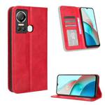 For Itel S18 S663L Magnetic Buckle Retro Texture Leather Phone Case(Red)