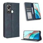 For Itel S18 S663L Magnetic Buckle Retro Texture Leather Phone Case(Blue)