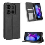 For Tecno Spark Go 2023 Magnetic Buckle Retro Texture Leather Phone Case(Black)