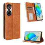 For ZTE Blade V40s Magnetic Buckle Retro Texture Leather Phone Case(Brown)