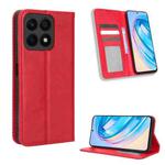 For Honor X8a Magnetic Buckle Retro Texture Leather Phone Case(Red)