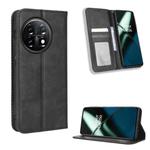For OnePlus 11R / Ace 2 Magnetic Buckle Retro Texture Leather Phone Case(Black)