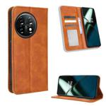 For OnePlus 11R / Ace 2 Magnetic Buckle Retro Texture Leather Phone Case(Brown)