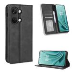 For OnePlus Ace 2V Magnetic Buckle Retro Texture Leather Phone Case(Black)