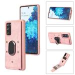 For Samsung Galaxy S20+ Armor Ring Wallet Back Cover Phone Case(Pink)