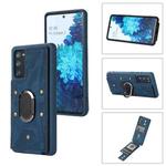 For Samsung Galaxy S20+ Armor Ring Wallet Back Cover Phone Case(Blue)