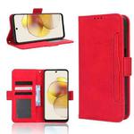 For Motorola Moto G73 5G Skin Feel Calf Texture Card Slots Leather Phone Case(Red)