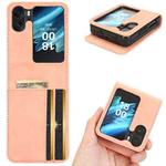 For OPPO Find N2 Flip Skin Feel Calf Texture Card Slots Leather Phone Case(Pink)