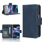 For OPPO Find N2 Skin Feel Calf Texture Card Slots Leather Phone Case(Blue)