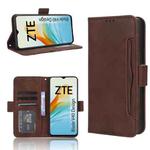 For ZTE Blade V40 Design Skin Feel Calf Texture Card Slots Leather Phone Case(Brown)