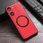 For OnePlus Ace 2V Cloth Texture PU MagSafe Magnetic Phone Case(Red)