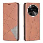 For OPPO Find X6 Pro 5G Prismatic Invisible Magnetic Leather Phone Case(Brown)