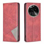 For OPPO Find X6 Pro 5G Prismatic Invisible Magnetic Leather Phone Case(Red)