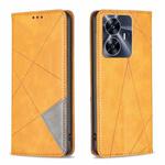 For Realme C55 Prismatic Invisible Magnetic Leather Phone Case(Yellow)
