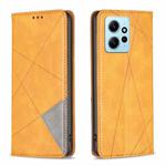 For Xiaomi Redmi Note 12 4G Global Prismatic Invisible Magnetic Leather Phone Case(Yellow)