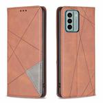 For Nokia G22 Prismatic Invisible Magnetic Leather Phone Case(Brown)
