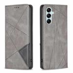 For Samsung Galaxy M14 5G Prismatic Invisible Magnetic Leather Phone Case(Grey)