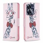 For Realme C55 Colored Drawing Pattern Leather Phone Case(Deer)