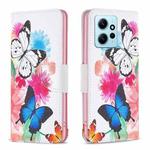 For Xiaomi Redmi Note 12 4G Global Colored Drawing Pattern Leather Phone Case(Butterflies)