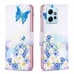 For Xiaomi Redmi Note 12 4G Global Colored Drawing Pattern Leather Phone Case(Butterfly Love)