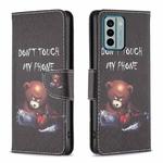 For Nokia G22 Colored Drawing Pattern Leather Phone Case(Bear)