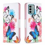 For Nokia G22 Colored Drawing Pattern Leather Phone Case(Butterflies)