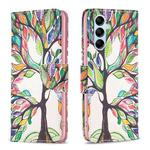 For Samsung Galaxy M14 5G Colored Drawing Pattern Leather Phone Case(Tree Life)