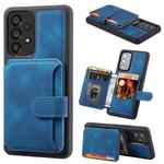For Samsung Galaxy A53 5G Skin Feel Dream Anti-theft Brush Shockproof Portable Skin Card Bag Phone Case(Peacock Blue)