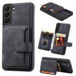 For Samsung Galaxy S22 5G Skin Feel Dream Anti-theft Brush Shockproof Portable Skin Card Bag Phone Case(Black)