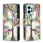 For Xiaomi Redmi Note 12 4G Global Colored Drawing Pattern Zipper Leather Phone Case(Big Tree)