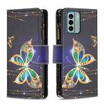 For Nokia G22 Colored Drawing Pattern Zipper Leather Phone Case(Big Butterfly)