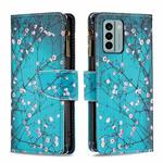 For Nokia G22 Colored Drawing Pattern Zipper Leather Phone Case(Plum Blossom)