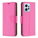 For Xiaomi Redmi Note 12 4G Global Litchi Texture Pure Color Leather Phone Case(Rose Red)