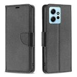 For Xiaomi Redmi Note 12 4G Global Litchi Texture Pure Color Leather Phone Case(Black)