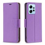 For Xiaomi Redmi Note 12 4G Global Litchi Texture Pure Color Leather Phone Case(Purple)