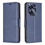 For Realme C55 Lambskin Texture Leather Phone Case(Blue)