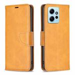For Xiaomi Redmi Note 12 4G Global Lambskin Texture Leather Phone Case(Yellow)