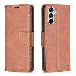 For Samsung Galaxy M14 5G Lambskin Texture Leather Phone Case(Brown)