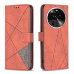 For OPPO Find X6 Pro 5G Magnetic Buckle Rhombus Texture Leather Phone Case(Brown)