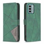 For Nokia G22 Magnetic Buckle Rhombus Texture Leather Phone Case(Green)