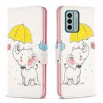 For Nokia G22 Colored Drawing Leather Phone Case(Umbrella Elephant)