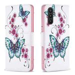 For Samsung Galaxy A24 4G Colored Drawing Leather Phone Case(Peach Blossom Butterfly)