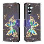 For Samsung Galaxy M14 5G Colored Drawing Leather Phone Case(Big Butterfly)