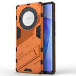 For Honor X9a/X40 5G/Magic5 Lite Punk Armor PC + TPU Phone Case with Holder(Orange)