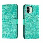 For Xiaomi Redmi A1 Lace Flower Embossing Flip Leather Phone Case(Green)