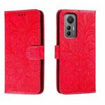 For Xiaomi 12 Lite Lace Flower Embossing Flip Leather Phone Case(Red)